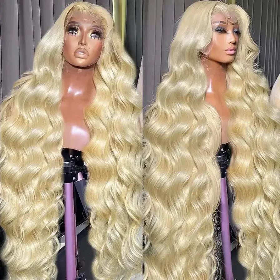 613 Honey Blonde Color Wig13x4 13x6 HD Transparent Lace Front Wigs For Women 30 40 Inch Body Wave Frontal Closure Human Hair Wig