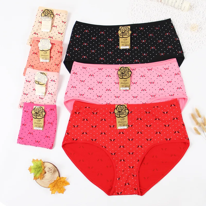 3Pcs/lot Breathable Print Panties for Women High Waist Briefs Soft and Super Elastic Underpants Plus Size 5XL 7XL Briefs