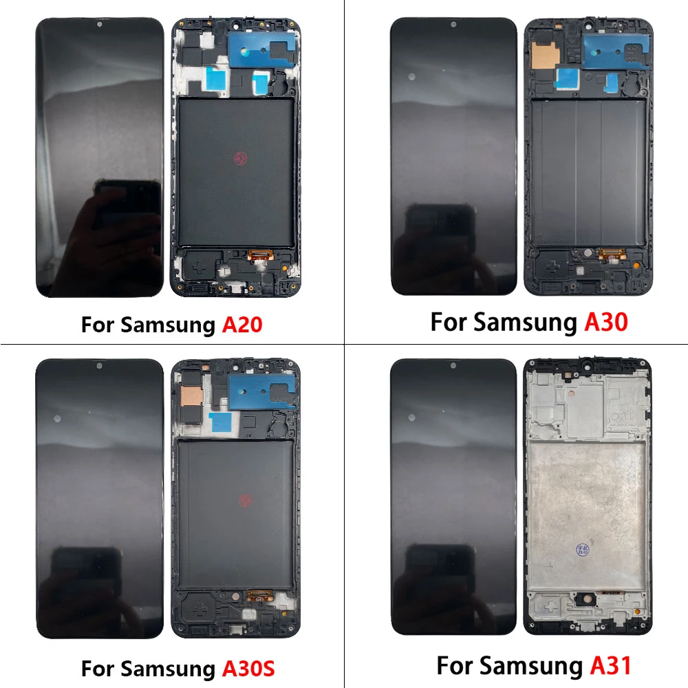 New LCD Display Touch Screen Digitizer For Samsung A20 A30 A30s A31 A51 LCD Screen Touch Screen with Frame Digitizer Assembly