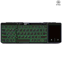 Foldable Travel Keyboard Wireless Backlight Folding Keyboard with Touchpad,Lock Hinge Battery Level Display