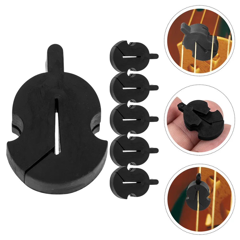 

6Pcs Professional Violin Practice Rubber Mutes Set Lightweight Durable Comfortable Replacement Parts Musical Instrument Mutes