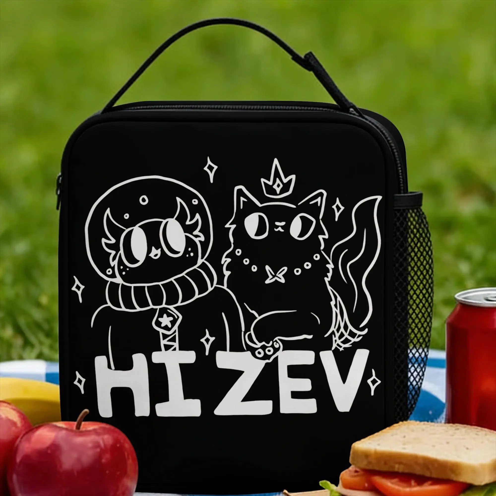 Dungeon Crawler Carl Lunch Bag Hi Zev!  Casual Lunch Box For Child Outdoor Picnic Portable Zipper Cooler Bag Thermal Lunch Bags