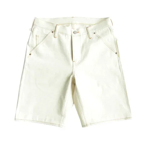 SAUCE ORIGIN Witte jeans Color Point Shorts Man Raw Denim Zelfkant Denim Jeans Normale pasvorm