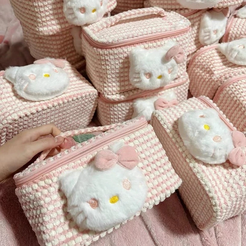 Women Makeup Storage Bags Kawaii Cute Little Cats Cosmetic Case Portable Large Capacity Travel Bag Organizer Storage Makeup Bags