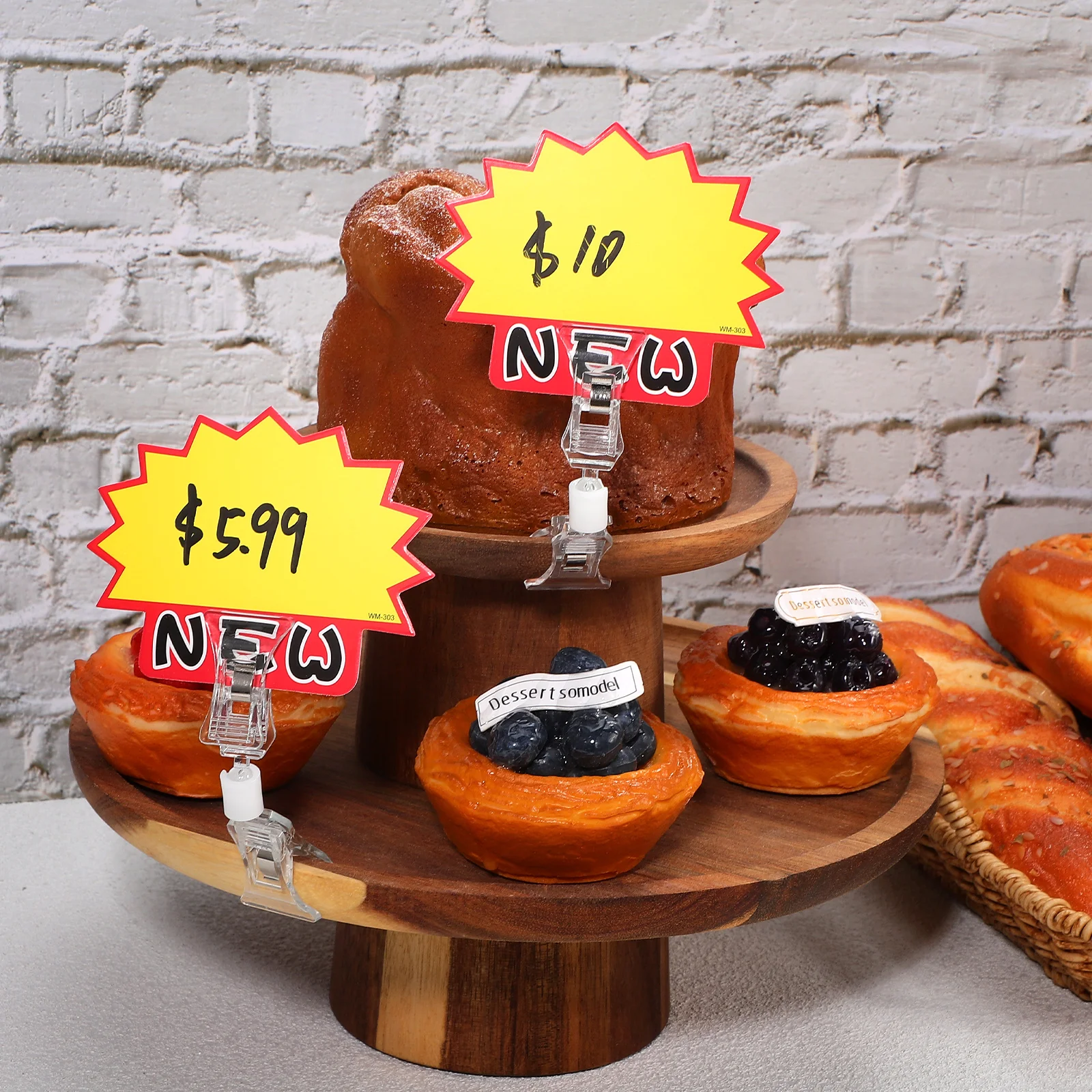 20Pcs Plastic Sign Clips Double Sided Clip for Price Holder Retail Display Advertising Tag Shelf Organization Sign Clips