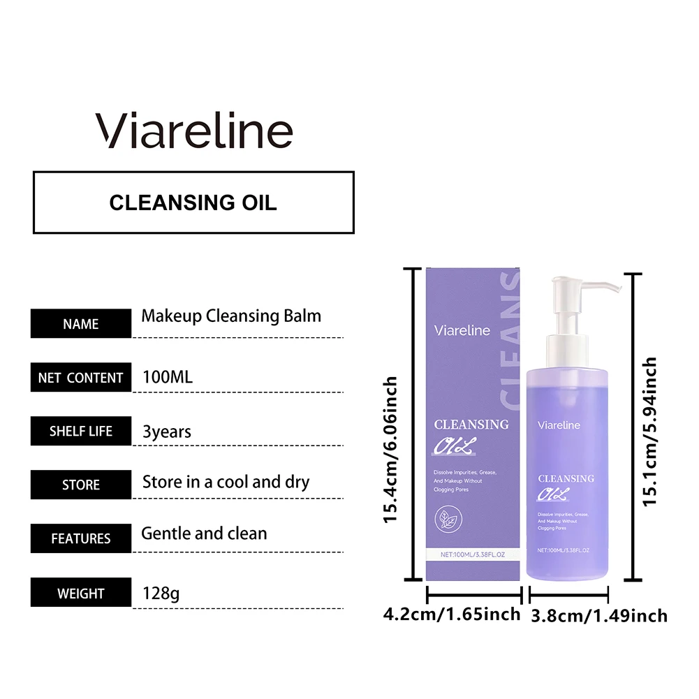 100ml クレンジングオイル、敏感肌用の優しいクレンジングオイル、天然植物ベースの優しいフェイスオイルクレンザー、メイク落としオイル