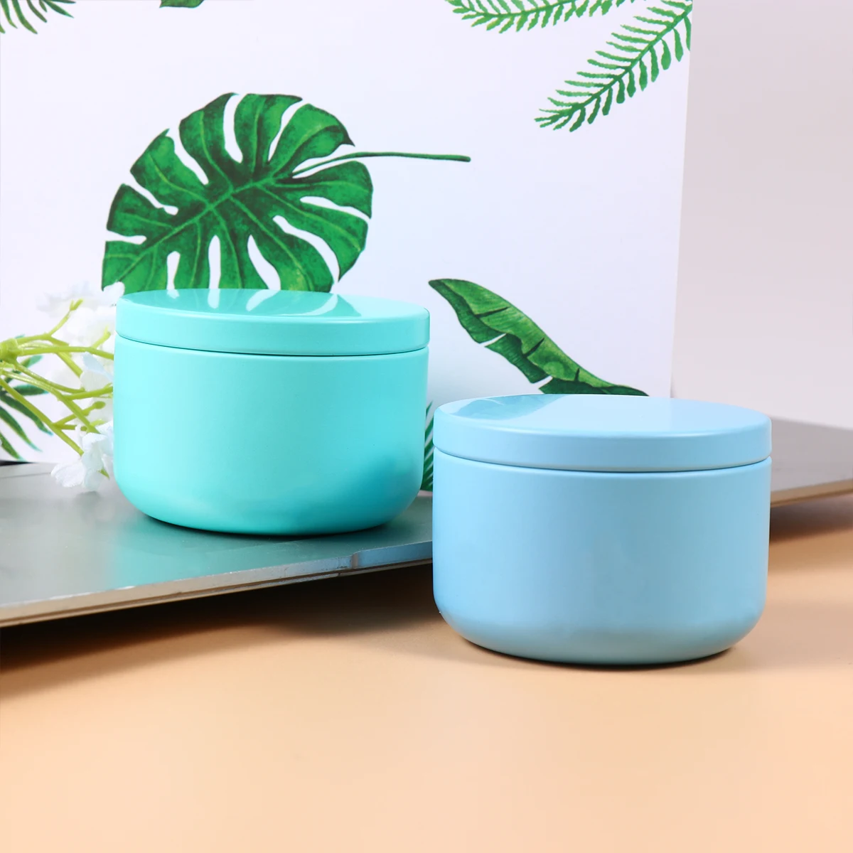 

4Pcs Sealed Tinplate Box Compact Multi-Functional Storage Container Mini Tea Coffee Sugar Organizer for Home Office Travel