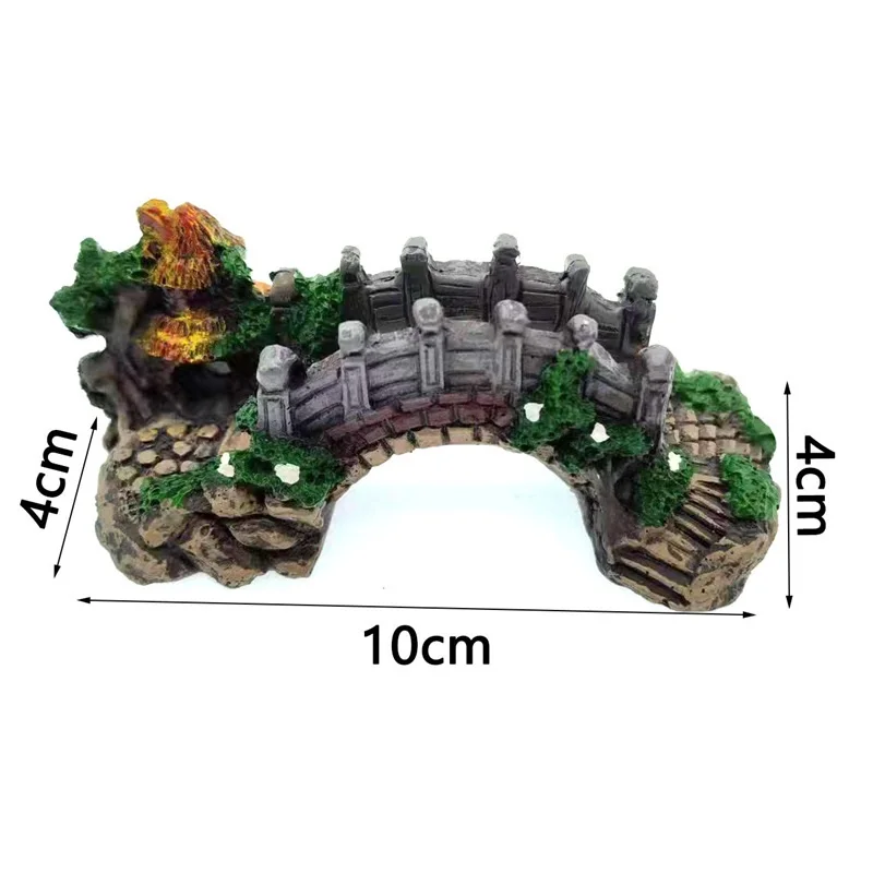 Fish Tank Artificial Bridge Resin Landscape Decoration Bridge Aquarium Equipment Accessories Ornament Cave Aquatic Pet Fish