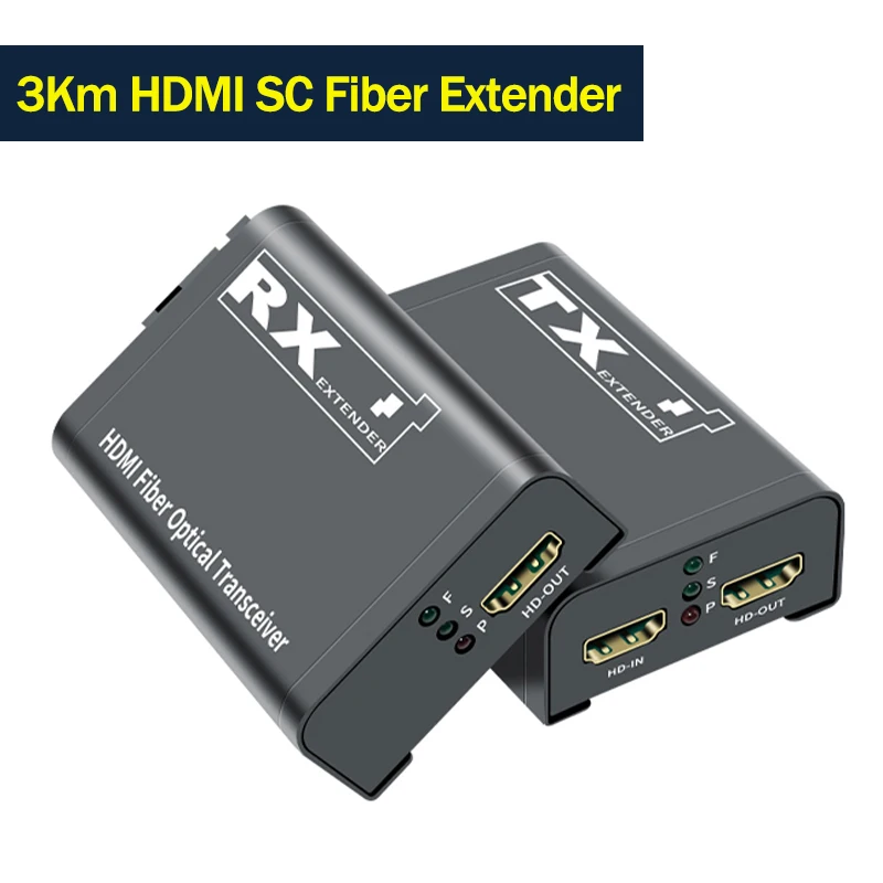 

1080P HDMI оптоволоконный удлинитель через оптоволоконный кабель SC 3 км HDMI-волоконный видеоприемопередатчик удлинитель передатчик приемник конвертер
