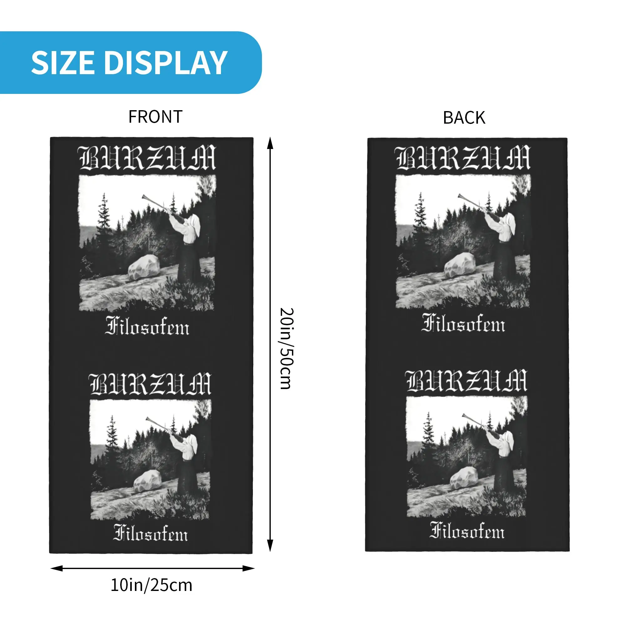 Norway Black Metal Filosofem Burzums Band Rock Music Headband Neck Warmer Hiking Hunting Tube Scarf  Face Bandana Gaiter
