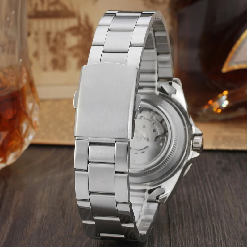 T-WINNER Sport Fashion Bezel Design Man Watches Date Automatic Mechanical Calendar Waterproof Stainless Steel Casual Male Clock