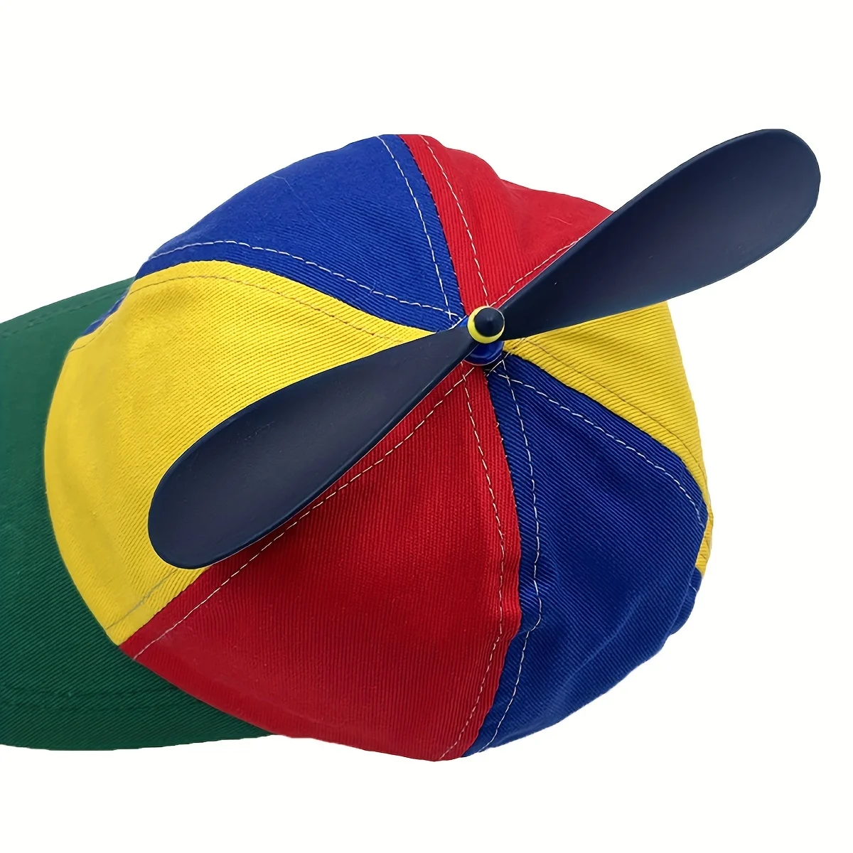 Rainbow Watermelon Hat Bamboo Dragonfly Propeller Detachable Baseball Hat Spliced Color Duck Tongue Hat