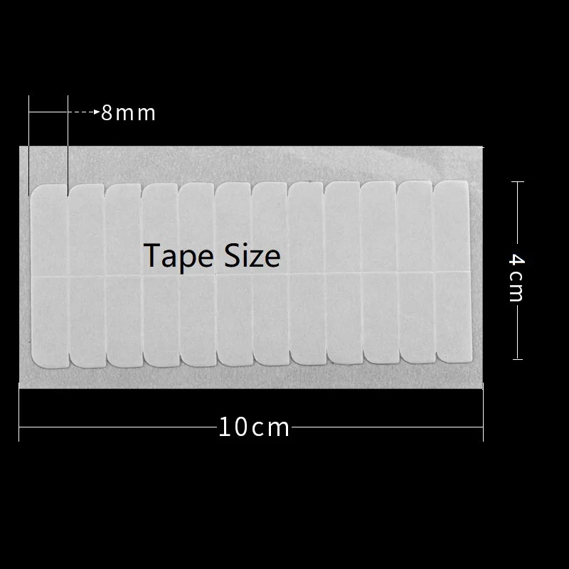 5 Blatt 60 Stück Haarklebeband 4 cm * 0,8 cm Haarersatz doppelseitiges Klebeband für Spitzenperücken-Haarverlängerung