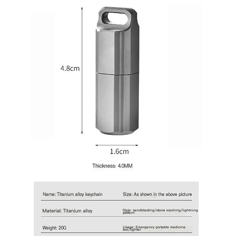Portable Titanium Lighter Capsule Mini Waterproof EDC Color Sealed Storage Box Travel Pill Storage Box