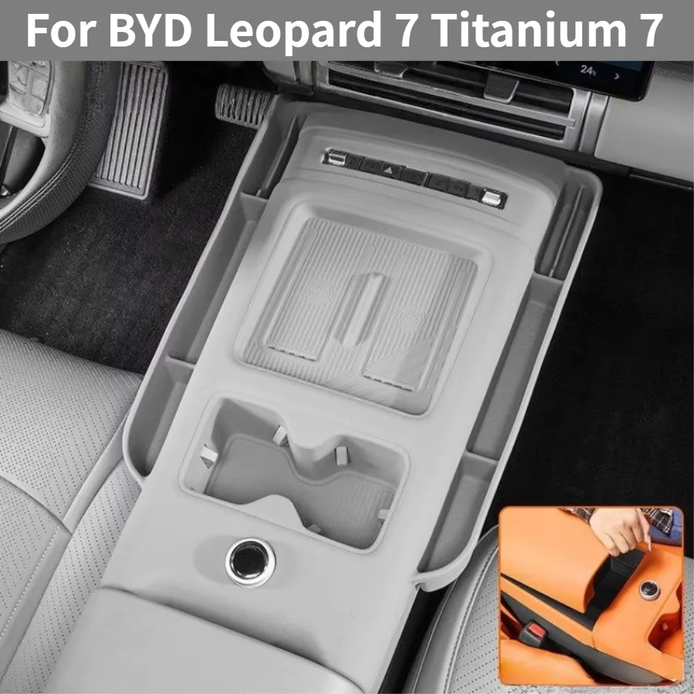 Car Upgrade For BYD Leopard 7 Titanium 7 Full Wrap Silicone Center Console Pad Cup Holder Mat Anti Scratch Interior Accessory