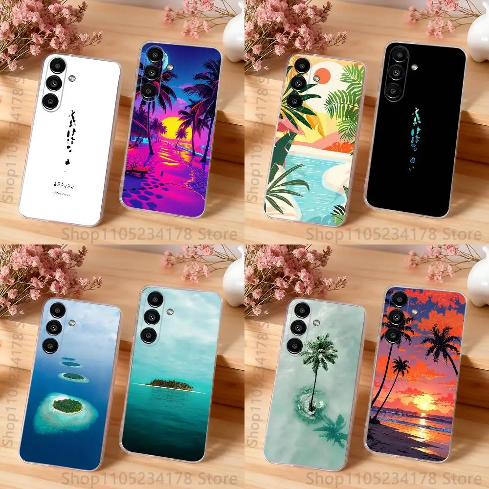 MALDIVES Map Phone Case For Samsung S24,S25,S30,S23,S21,S22,S20,S10,5G,FE,lite,PIus,Ultra Clear Transparent Cover
