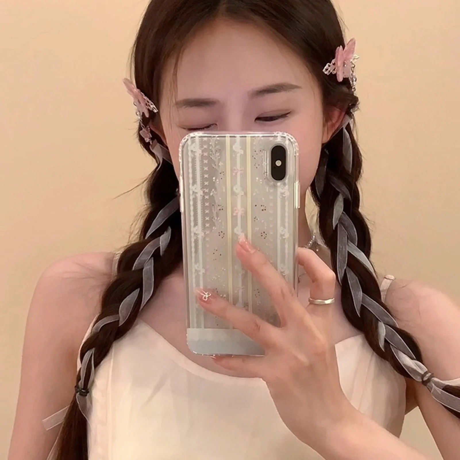 2 قطعة مقاطع الشعر النمط الصيني الجديد الجنية فراشة الشريط دبوس الشعر للنساء الفتيات أنيقة رائعة Hanfu إكسسوارات الشعر