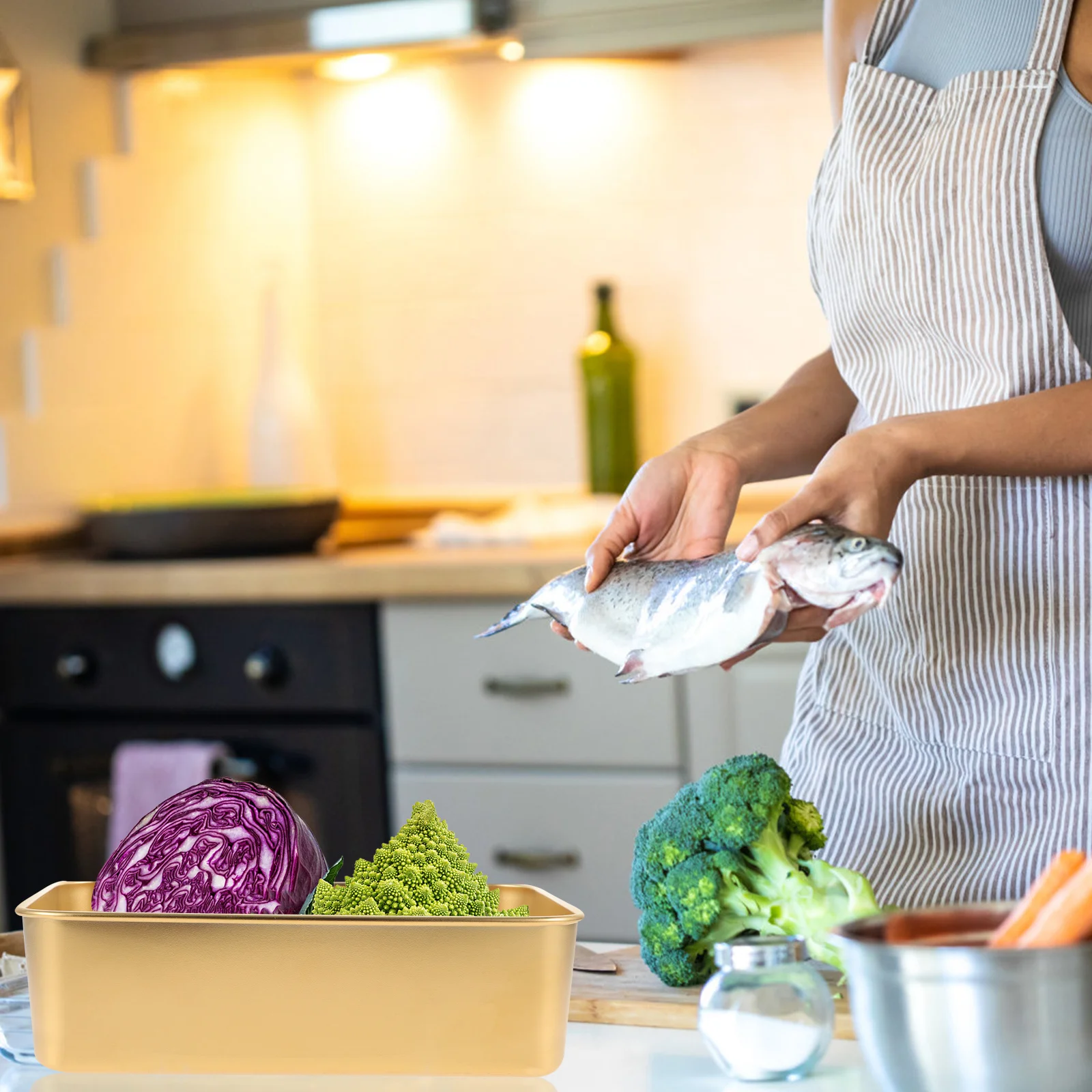 

Stainless Steel Food Storage Box Stackable Kitchen Organizing Tray For Hot Pot Bbq Prep Snack Dish Dinnerware