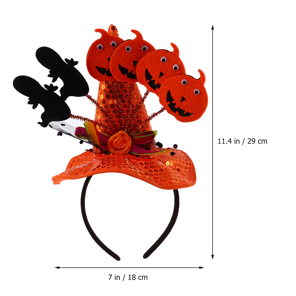 عصابة رأس للهالوين، قبعة على شكل يقطين ساحرة، طوق شعر برتقالي لحفلات الأطفال، ملحقات أداء المسرح