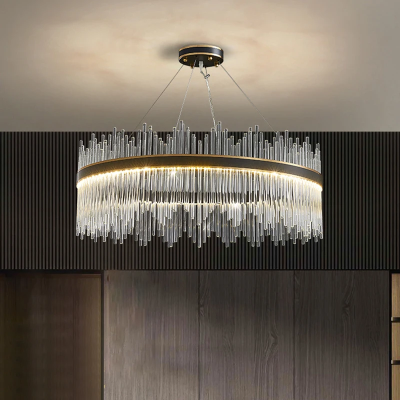 

Modern Design Luxurious Stainless Steel Living Room Dining Room Chandelier Indoor Apartment Bedroom Glass Led Pendant Lamp