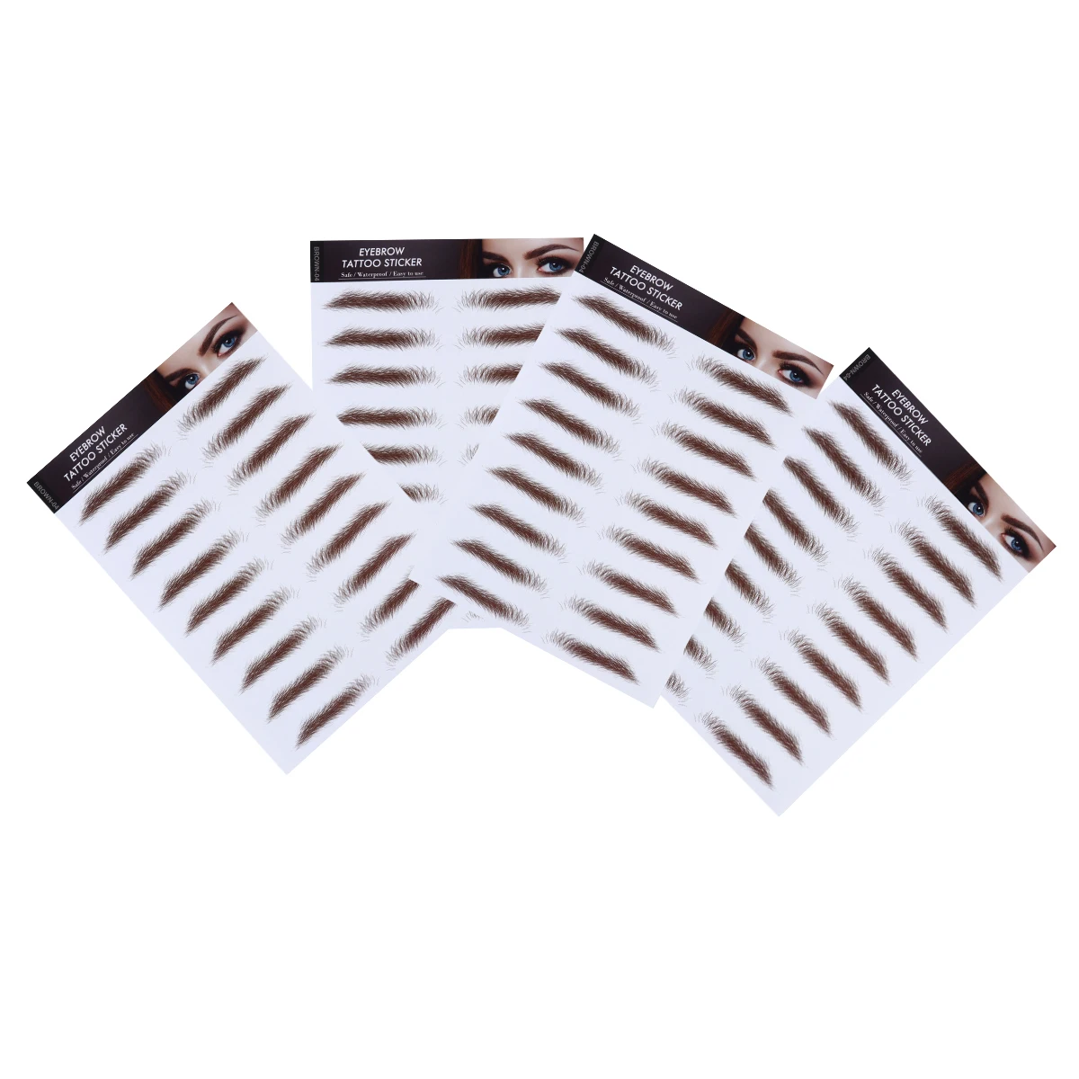 

Набор из 4 многоразовых наклеек для татуажа бровей 6D, имитирующих волосы, с водным переводом, идеально подходят для женщин
