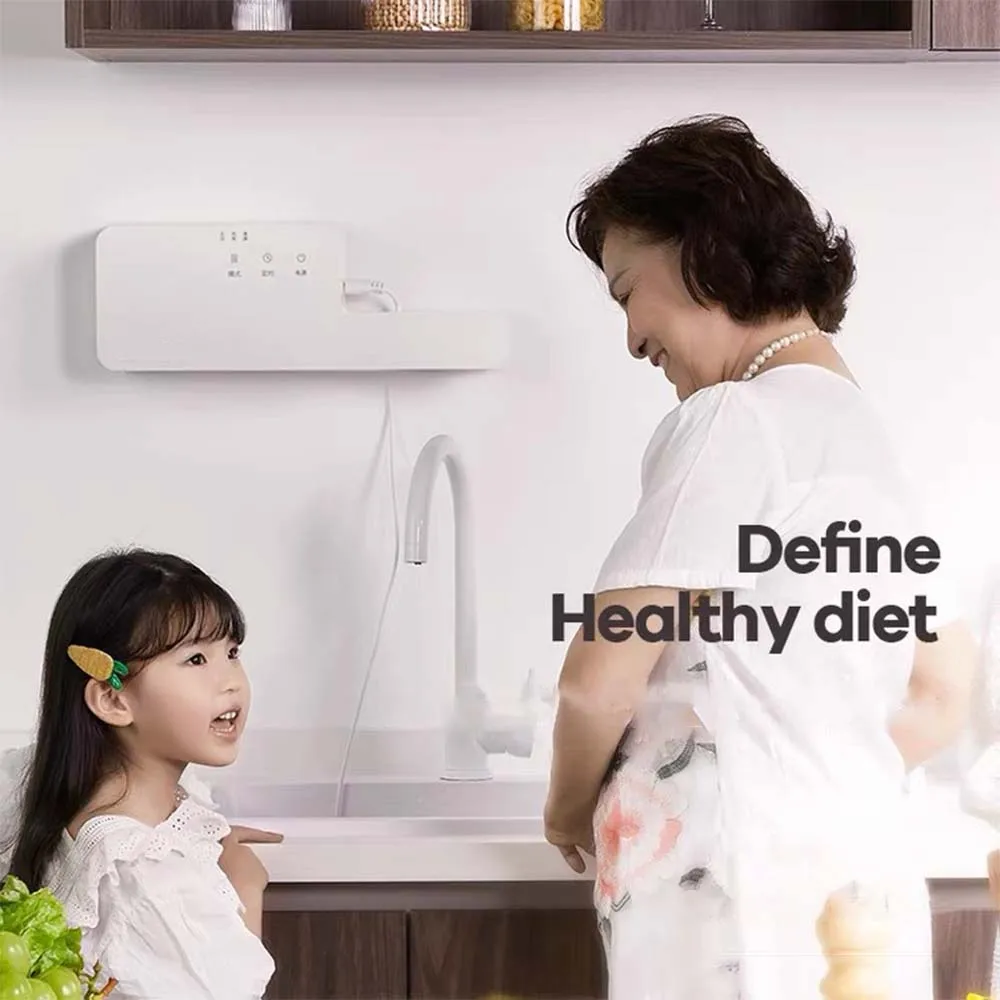 Lavadora de frutas y verduras, limpieza automática montada en la pared para el hogar, purificación de carne y frutas