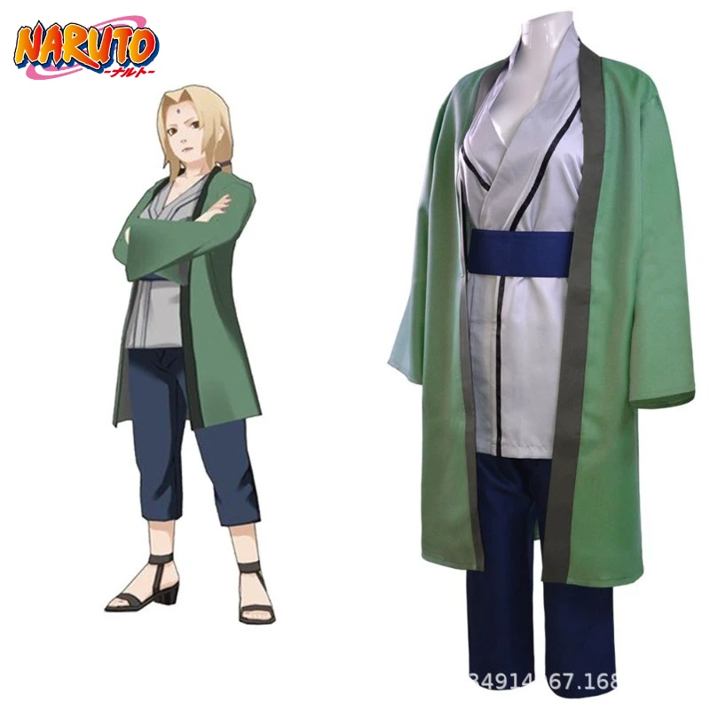 

Naruto Unisex Tsunade Anime Cosplay Costume Set Fifth Generation Ninja Grandma Robe Warrior Uniform for Halloween Party Gift