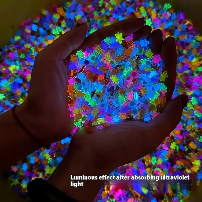 100 قطعة يتوهج في الظلام تماثيل السلحفاة الراتنج/منمنمات لطيفة لحديقة الجنية المشهد الصغير ، مشغولات ديكور بيت الدمى #3