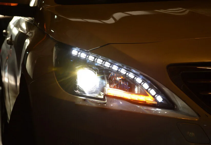 2pcs Car Styling Running Light Head Lamp for Peugeot 408 2014 2015 2016year LED DRL Headlight