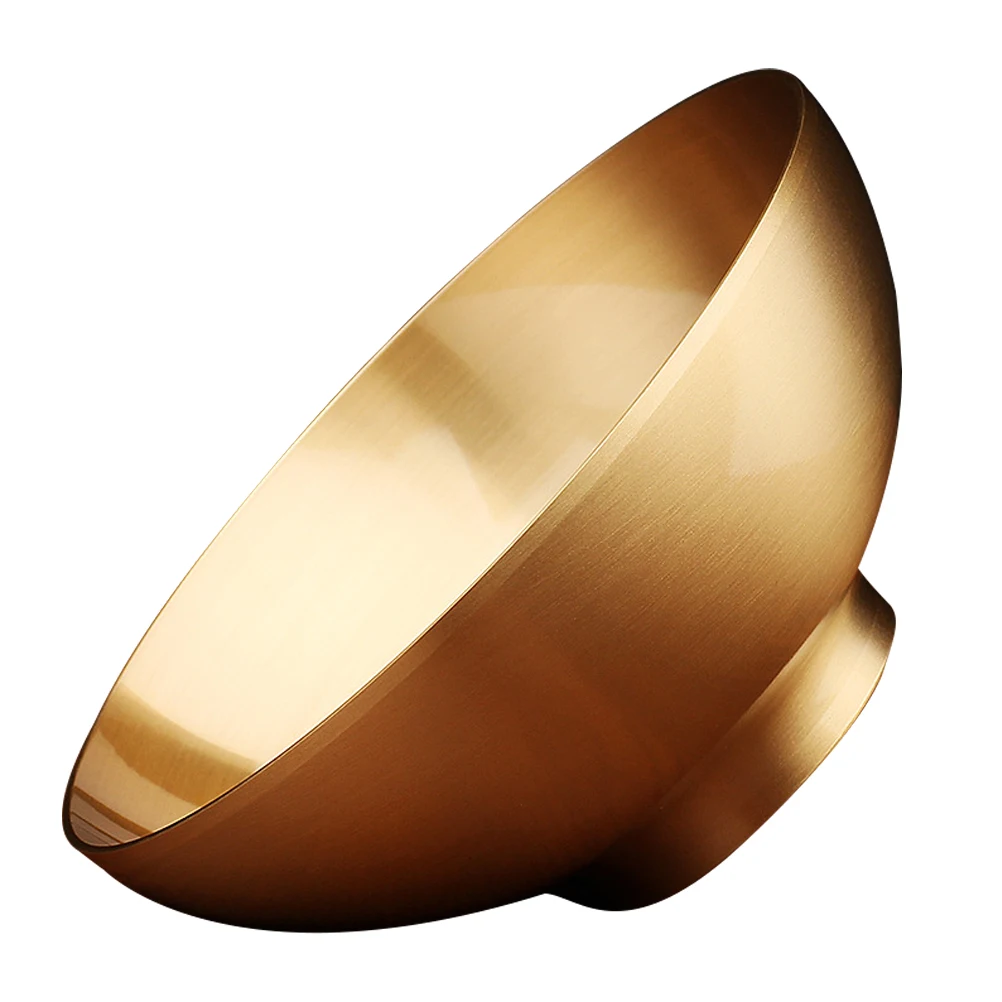 

Golden Brass Large Decorative Copper For Wedding Home Table Centerpiece Kitchen Fruit Mixing Bowl Glossy Metal Offering