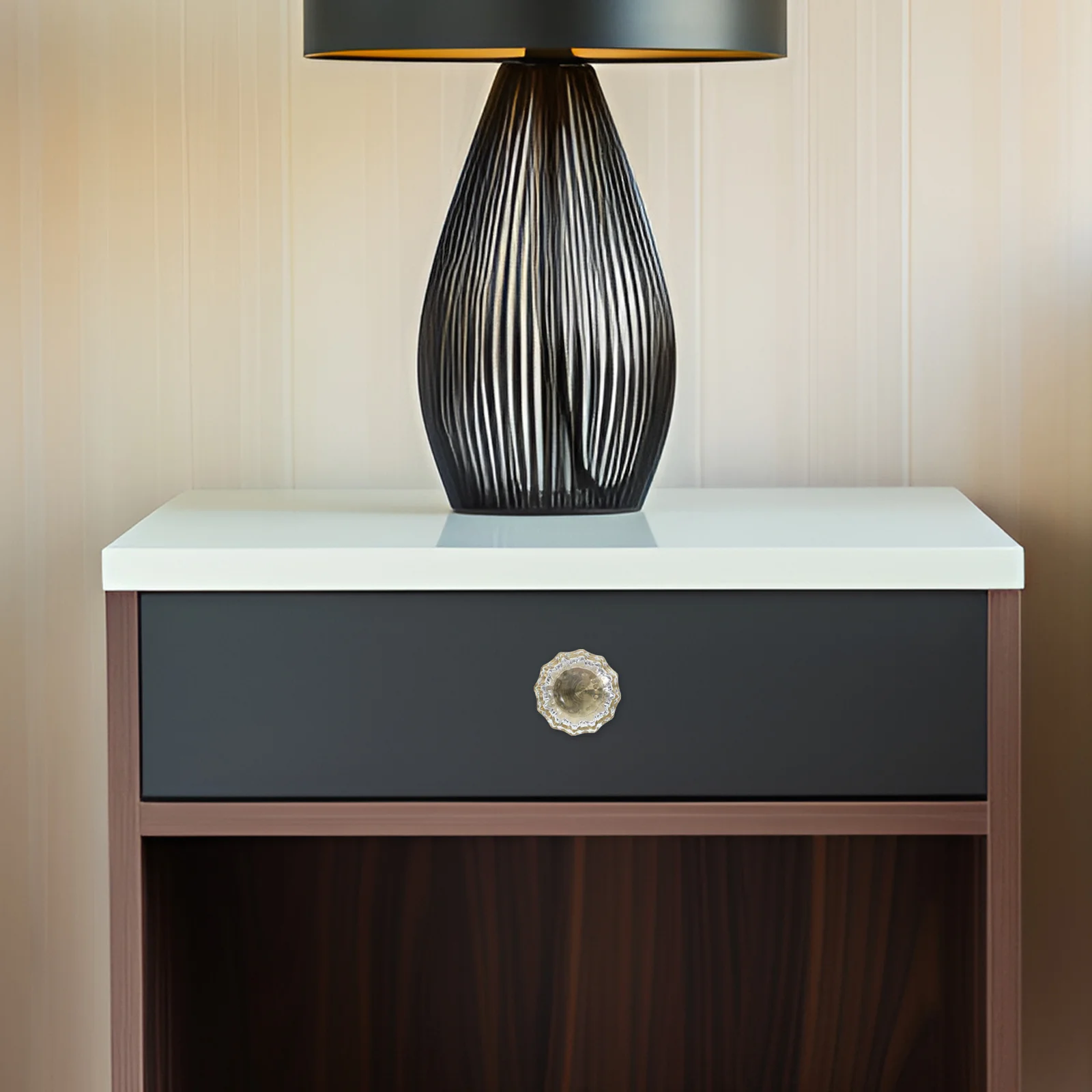 

Crystal Drawer Knob Brass Handle Clear Round Cabinet Knobs Single Screw Drawer Pulls for Cupboard Dresser Furniture