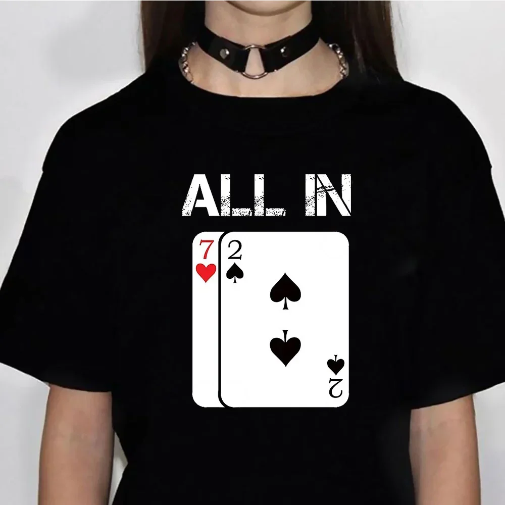 

YB Summer Funny Playing Card Tee women funny t shirt girl comic harajuku manga clothes