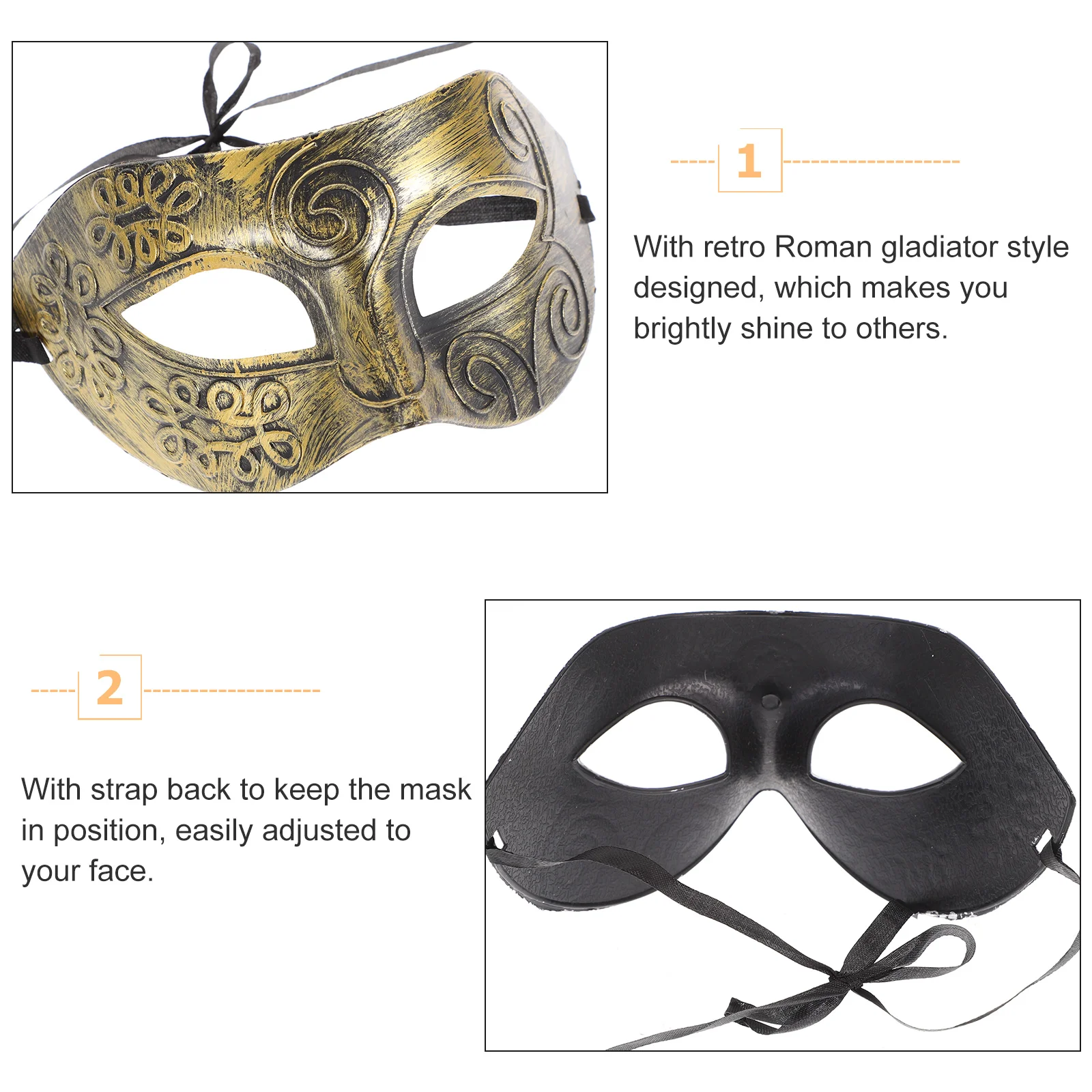 2-teilige Halloween-Maske für Herren, Gras-Kostüm, Party-Zubehör, Maskerade, männliche Masken, Herren-Ball, zum Dekorieren