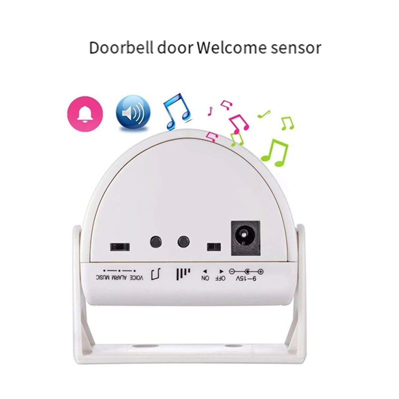 ยินดีต้อนรับดีที่สุดอินฟราเรด CHIME Doorbell ไร้สายปรับ Volume Doorbell PIR Motion Detector ALARM สําหรับ Home Shop Store