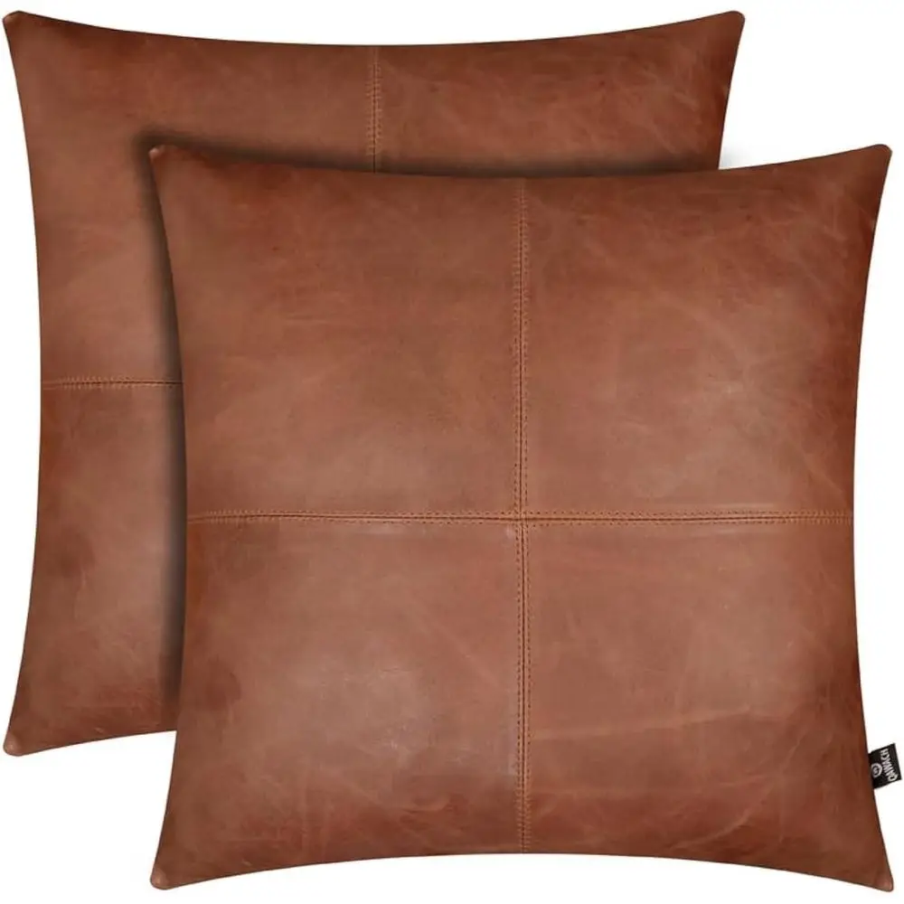 Lambskin Leather Pillow Cover - Chair, Bed, Chaise Lounge, Soa Cushion Case - Decorative Throw Pillow Covers or Living Room & Be