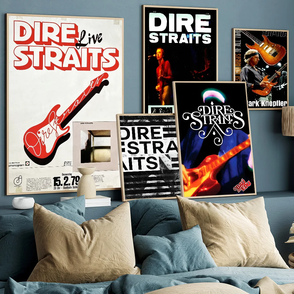 D-Dire S-Straits الكلاسيكية خمر الملصقات خمر غرفة بار مقهى ملصقات ديكور جدار اللوحة #4