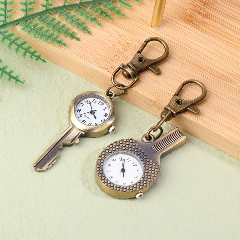 Lovely Fashion Pocket Pendant Key Ring Clock Creative Quartz Watch Hanging