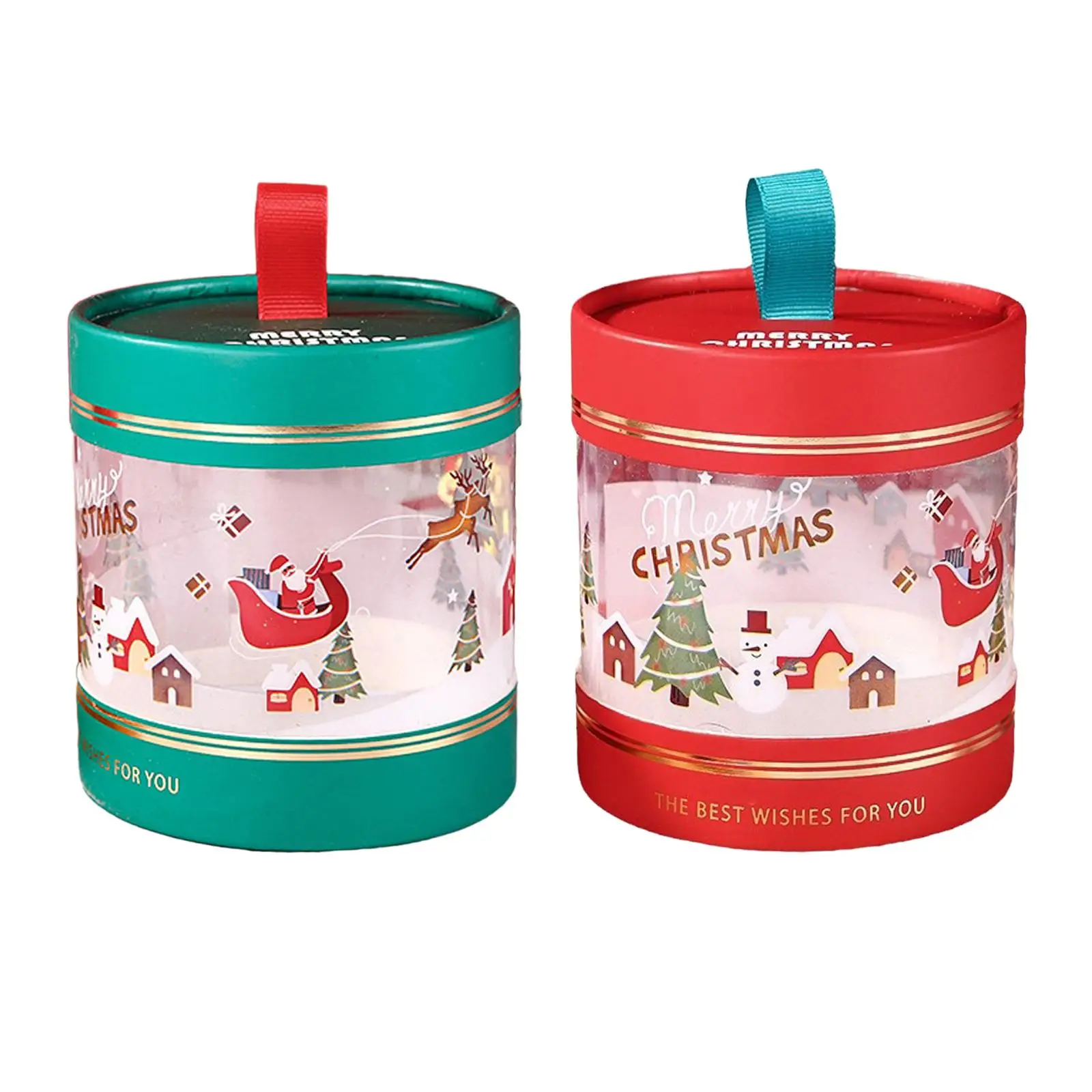 Christmas Candy Box Xmas Treat Box Chocolate Snacks Packaging Box Portable Holiday Gift Box Cookies Box for Festival New Year