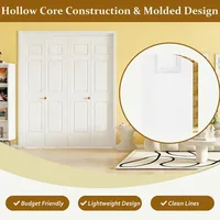 6-Panel White Primed Bifold Closet Doors 72x80, Hollow Core Interior Folding Barn Door with Hardware 3