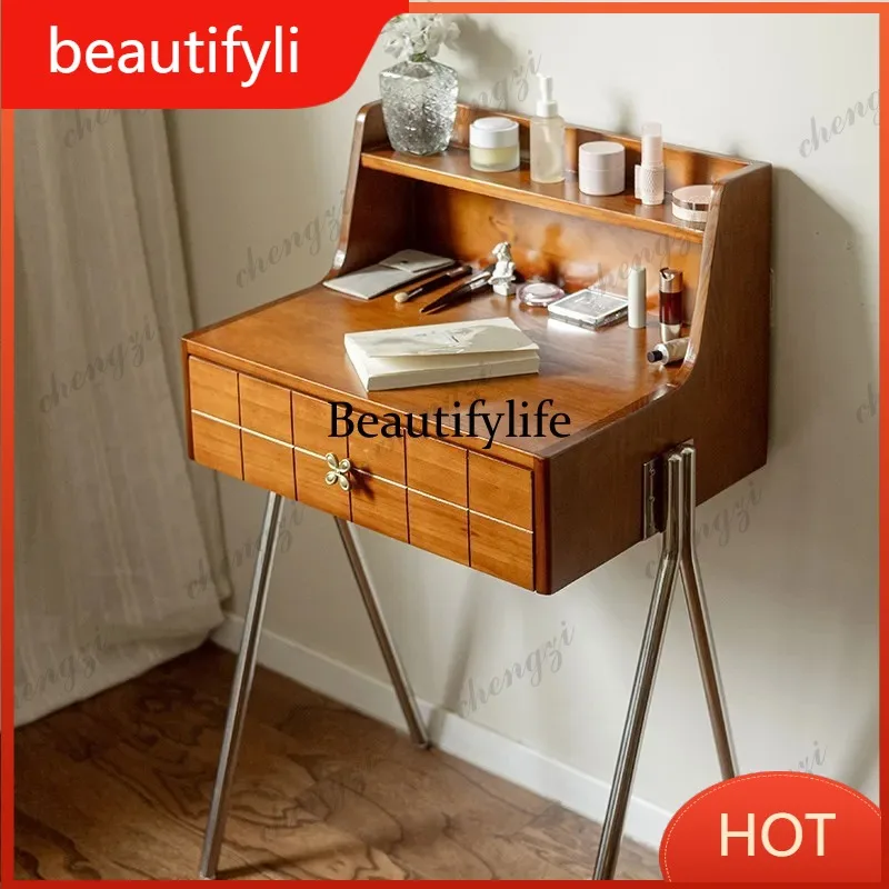 A139 Natural Storage Vanity Table Drawer European Wood Adult Salon Makeup Cabinet Modern Full Set Penteadeira Feminina Furniture