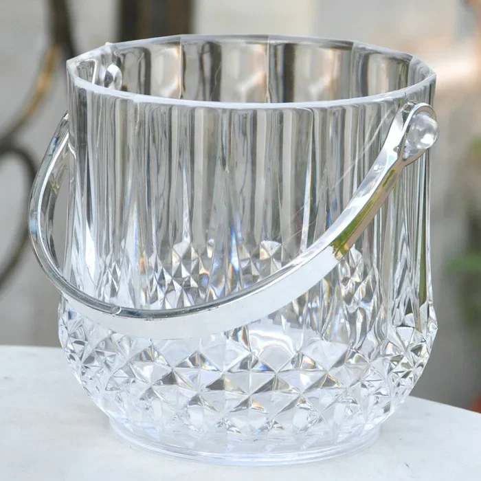 Transparent Lead-free Crystal Glass Diamond Ice Bucket Bar KTV Fashion Creative Wine Barrel / Ice Bucket 1L