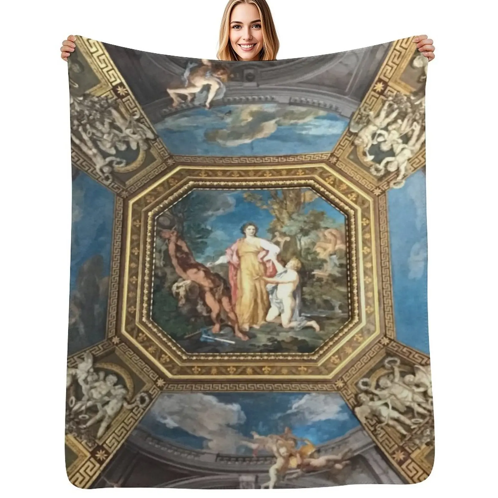Ceiling, Vatican Musuem Throw Blanket Shaggy Furry Soft Blanket for Bedroom Living Room