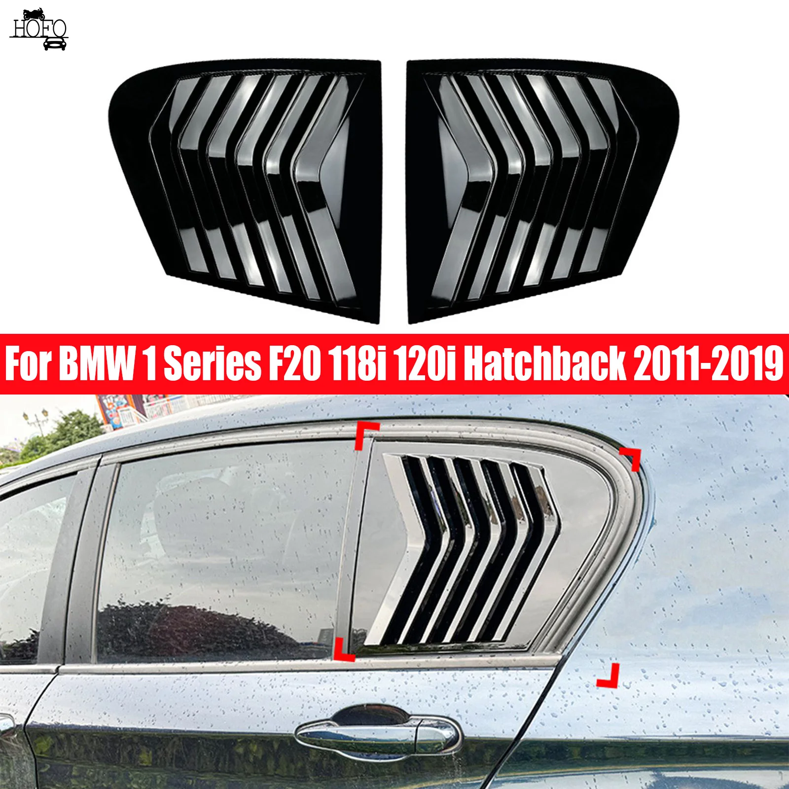 

ear Window Louver Shutter Cover Side Vent Trim Windshield Decoration Cover For BMW 1 Series F20 118i 120i Hatchback 2011-2019