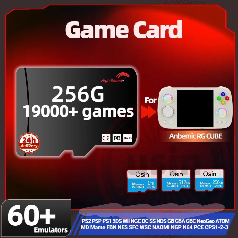 Tarjeta TF de juego para Anbernic RG CUBE, todos los emuladores, preinstalan más juegos Retro, PS2, PSP, memoria portátil de alta velocidad, 1Tb,
