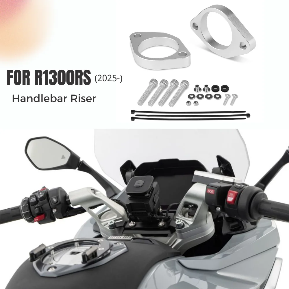 

Up Heigh 15mm Handlebar Risers For BMW R1300RS R 1300 RS 2025 2026 Motorcycle CNC Aluminum Bar Mount Height Increase Spacers