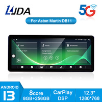 8+256GB Android 13 Car Multimedia Player For Aston Martin DB11 2016 - 2019 2020 GPS Navigation Auto 12.3 Inch Car Radio Stereo