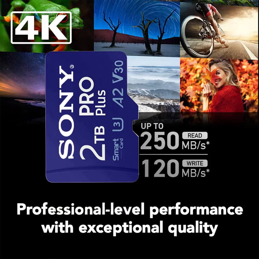 بطاقة ذاكرة SONY EVO PLUS Micro SD سعة 2 تيرابايت وسعة 1 تيرابايت مع محول - قراءة بسرعة تصل إلى 100 ميجابايت/ثانية U3 V30 TF لبطاقة الكاميرات بدون طيار #5