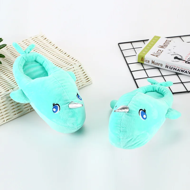 Winter Spring Warm Plush Home Slippers Funny Cartoon Furry Flip Flops Women And Men Soft Sole Comfortable Indoor Cotton Slides