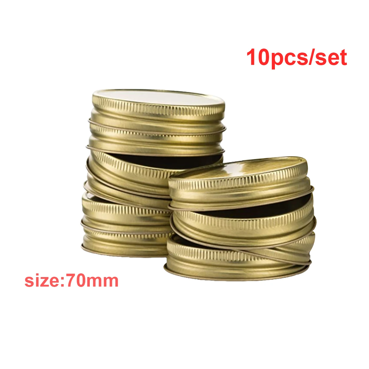 1 Set Standard Mouth Covers Tinplate Material Split Type with Silicone Gasket Rustproof Canning Lids Widely Used Sliver 86MM