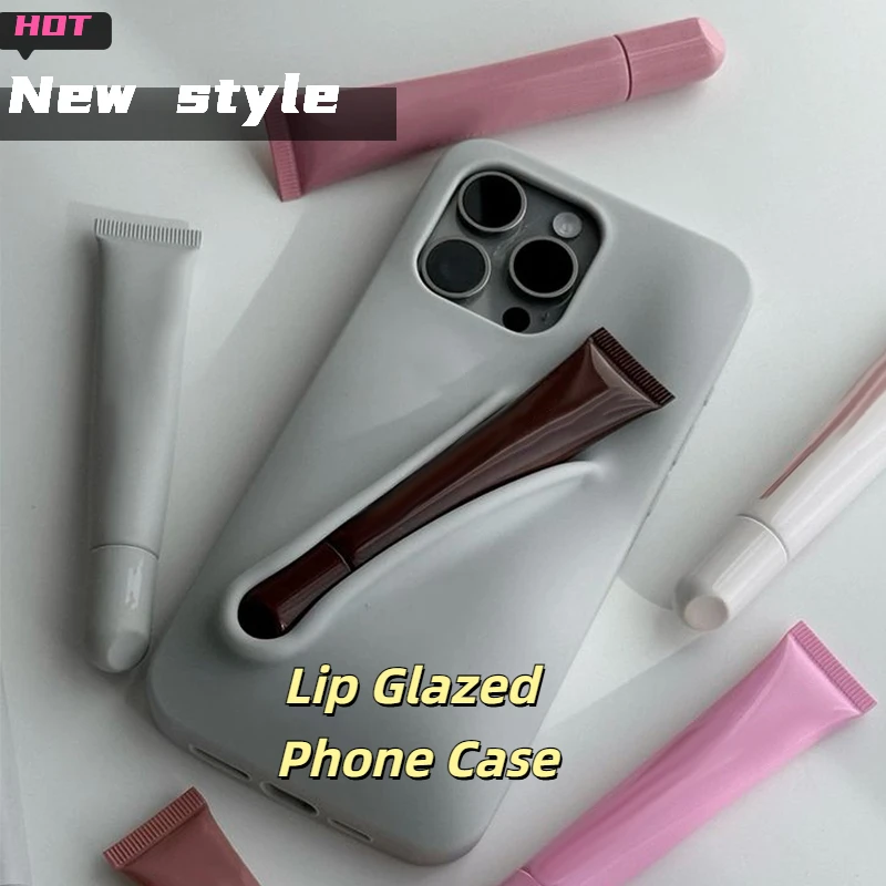 Original 3D-Handyhülle mit Lip gloss Lippenstift Handy hülle geeignet Apple iPhone 15/14/13 Pro Max Lippen schutzhülle